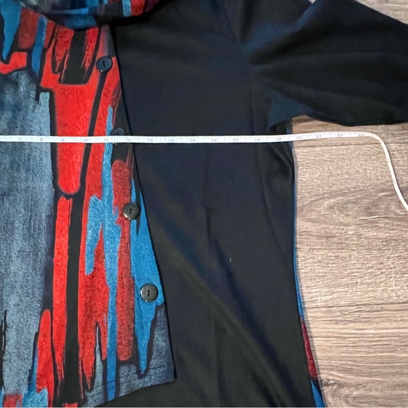 NWT Radzoli Multicolor Asymmetrical Hem Cowel Neck Lightweight Knit Tunic XL - Picture 13 of 16